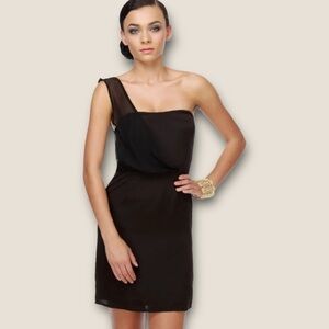 Volcom Party of Dots One Shoulder Little Black Dress S Juniors